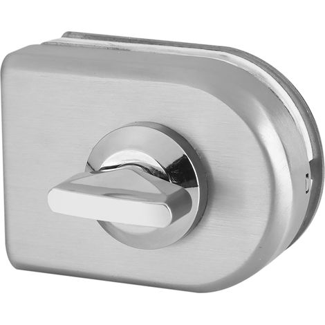 Loquet de porte en verre en acier inoxydable 10-12 mm avec bouton rotatif d'ouverture/fermeture - Usage domestique, hôtelier et salle de bain (1/5)