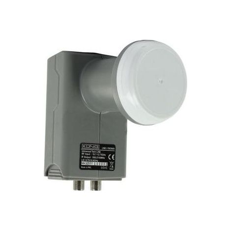 LNB TWIN UNIVERSELLE - KONIG - LNB1-TWINKN - Couleur: Gris - Pour 2 Récepteurs