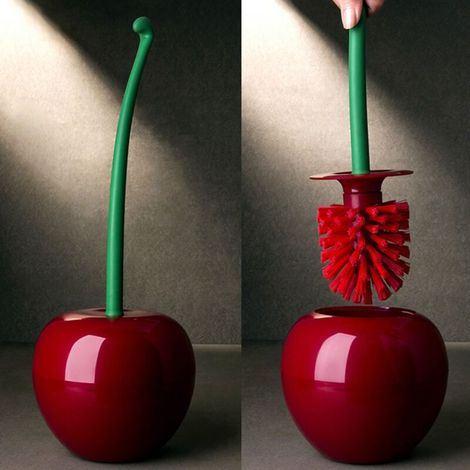 Ensemble de brosses de toilette Style cerise rouge vin, brosse de nettoyage PP épaisse à Long manche, brosse de nettoyage, tête de brosse à vin..DEBUNS (1/4)
