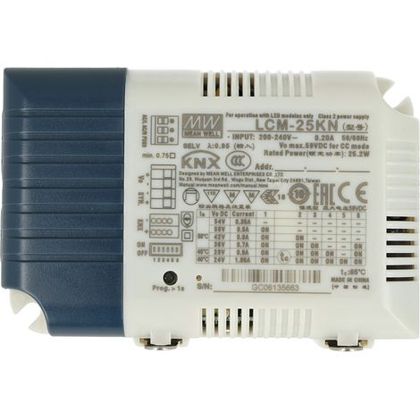 MW MEAN WELL LCM-25KN Led Driver CC 25W Dimmerabile KNX Konnex e Pulsante NO Corrente Costante Selezionabile 350/500/600/700/900/1050mA (1/3)