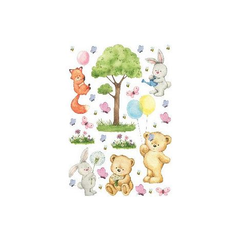 Stickers animaux - Petits Ours Mignons - 1 planche 42,5 x 65 cm (1/4)