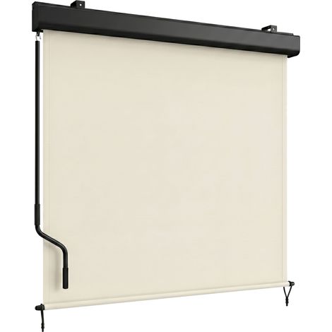 Maki - Tenda da sole verticale manuale a caduta 180x250 cm impermeabile per interno esterno in alluminio beige