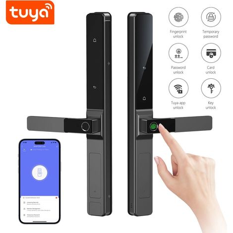 Tuya Serratura Biometrica Smart WiFi a Doppia Apertura con Impronta, RFID e PIN (1/5)