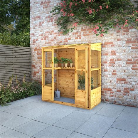 Waltons 6 x 3 Garden Wooden Greenhouse Traditional Tall Wall Greenhouse Storage (1/5)