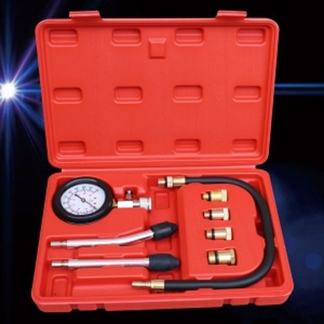 8 PCS COMPRESIMETRO GASOLINA MEDIDOR DE COMPRESION CON ADAPTADORES (1/5)