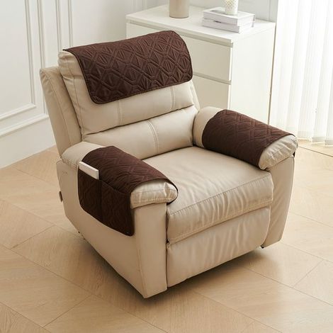 Set di 3 pezzi composto da copribraccioli per divano, copribraccioli per chaise longue, copripoggiatesta, copripoltrona antiscivolo, coprimobili per divano (chaise longue a 1 posto) (1/5)
