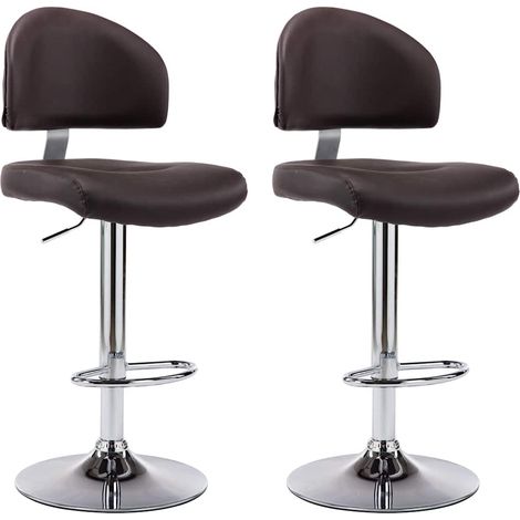 Maison Exclusive - Barhocker 2 Stk. Braun Kunstleder (1/5)