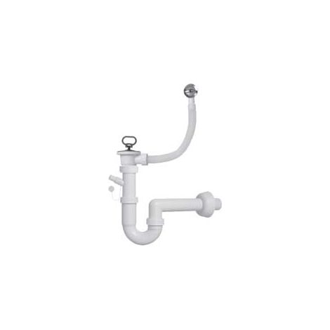 SIFONE MOPLEN A "U" 1 VIA CON SCARICO PILETTA E TROPPO PIENO - 1"1/2 per lavello