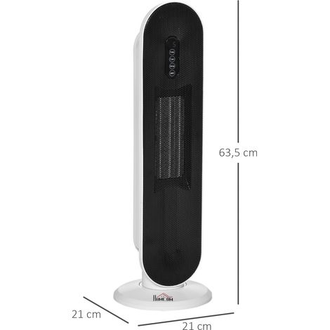 Calefactor cerámico 2000 W oscilante 45°, mando a distancia, blanco DESVIAE (1/4)