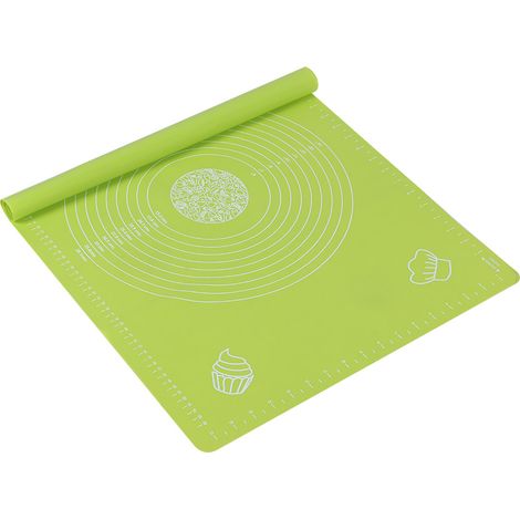 Tapis à pâte en silicone antiadhésif résistant aux hautes températures 64 x 45 cm avec graduation (vert) (1/5)
