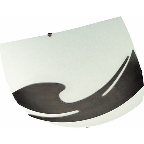 RIHANNA RIHANNA - Plafoniera - Quadrata vetro bianco con decoro rame  - 42 cm