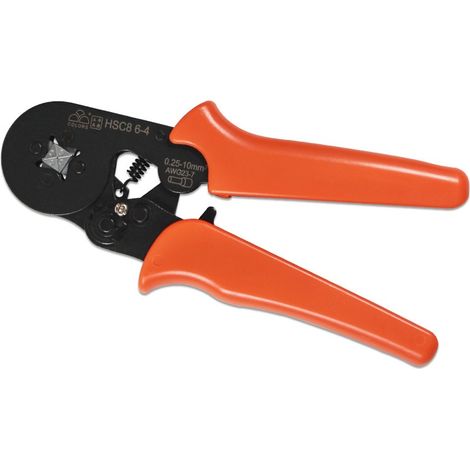 MINKUROW Alicates De Crimpado Hsc8 6-4a Mini Herramientas De Crimpado Autoajustables Para Virola Cuadrada De 0,25-6,0 M² (23-10 Awg), Rojo (1/3)