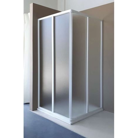 Box Doccia Angolare Scorrevole Bianco Acrilico 68-79x186 cm (1/2)