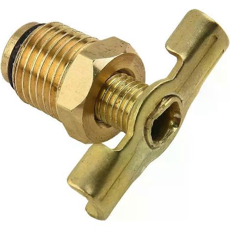 Bouchon de vidange 1/4" fileté, accessoire pour réservoir de compresseur d'air en laiton avec poignée en T - JXLGV (1/5)