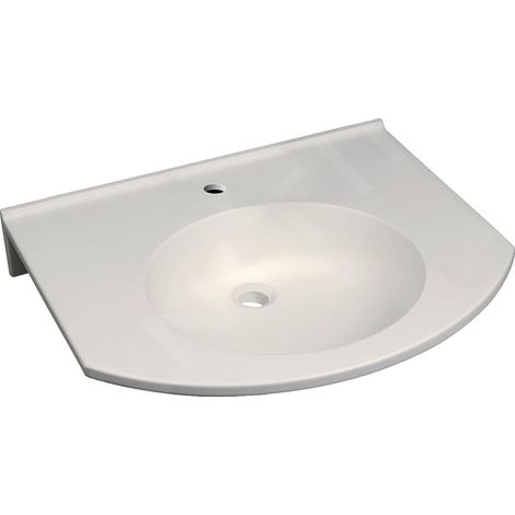 Geberit Publica - Lavabo adapté aux PMR, 600x550x115 mm, sans trop-plein, trou de robinetterie, blanc alpin 402060016 (1/3)