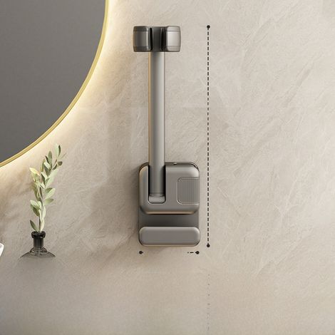 Support de sèche-cheveux mains libres pour toilettes, support de rangement pour sèche-cheveux sans perçage (Support de sèche-cheveux - Gris) (1/5)