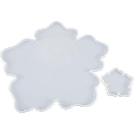 2er-Set DIY-Blumen-Untersetzer aus Silikonform für Bastelarbeiten und Dekorationen, Kristall-Epoxidharzform