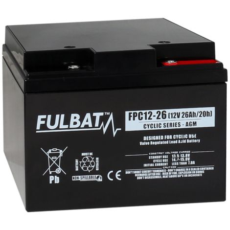 Batterie Fulbat AGM Cyclique FPC12-26 (T12) (1/2)