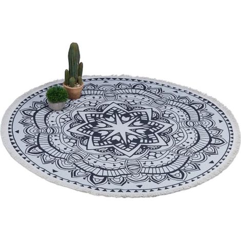 Tapis rond avec motif mandala (1/5)