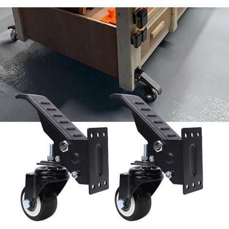 Kit de roulettes pour établi, capacité de 408 kg (900 lb), roulettes rétractables avec fonction de levage et d'abaissement pour établi, table et armoire (1/4)
