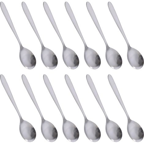 Cuillère À Café - En Acier Inoxydable - Pour Espresso Glace Dessert Thé - Lot De 12 (1/5)