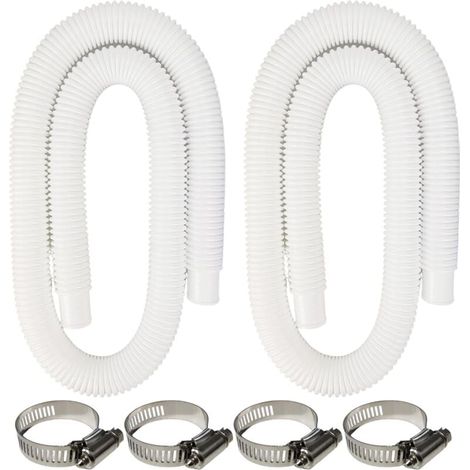 Manguera para piscina, 2 unidades de 32 mm para piscinas elevadas, manguera de 150 cm/59 pulgadas para bomba (1/4)