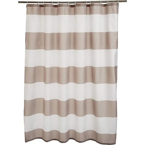 Rideau de douche en tissu imprimé d'un motif géométrique minimaliste (1/5)