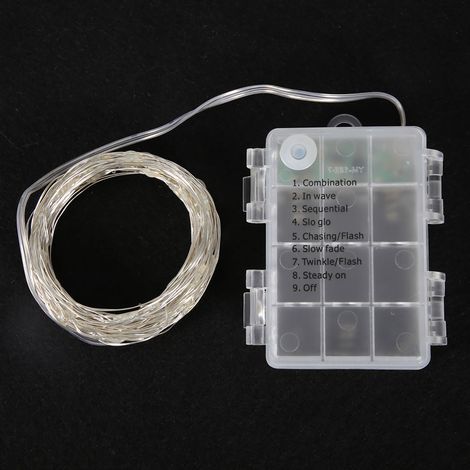 6 m lange, wasserdichte LED-Lichterkette aus Kupferdraht mit Niederspannungsanschluss, USB-Anschluss und Fernbedienung, blau (1/5)