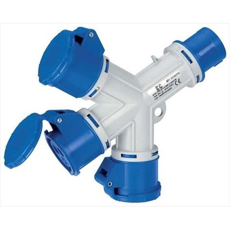 Moltiplicatore 3 Uscite Ip44 220 2P+T 16A (Elettrocanali Cod. Ec690703)