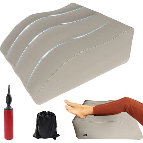 Coussin Jambes Surélevé, Coussin de Jambes Surélevé Gonflable avec Pompe, Oreiller d'Élévation Réglable pour Améliorer la Circulation et Réduire l'Enflure, pour Dormir, Voyage et Maison (1/5)