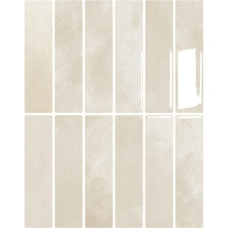 Juego de 12 paneles adhesivos para salpicaderos de cocina, baño, azulejos de pared, color caqui claro. (1/5)