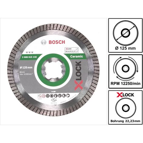 Bosch BSH615132 X-LOCK Best for Ceramic Extraclean Turbo Diamond Disc 125 x 1.4 x 22.23mm