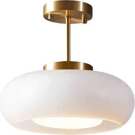 Plafonnier Vintage en Verre 28 cm, LED 12 W à 3 Couleurs de Lumière, Luminaire de Plafond Décoratif pour Chambre, Entrée et Couloir (1/5)