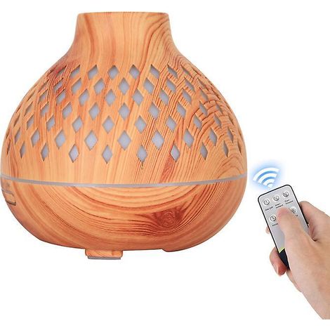 Diffuseur D'huiles Essentielles 400ml (grain De Bois Clair), Diffuseur Distance D'huiles Essentielles, Humidificateur D'air Lectrique Ultrasons (1/5)