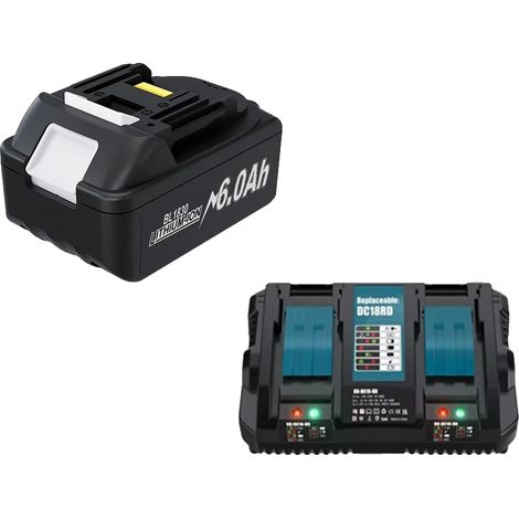 Batterie de remplacement, haute capacité, compatibilité polyvalente, 1 6.0Ah 6A Chargeur (1/2)