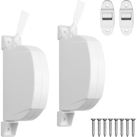 2 Pcs Enrouleur Volet Roulant avec Sangle, Sangle Volet Roulant Blanc Pivotant à 180° de Sangle 14 mm x 5 m avec 2 Guides et 8 Vis, Carrée (1/5)