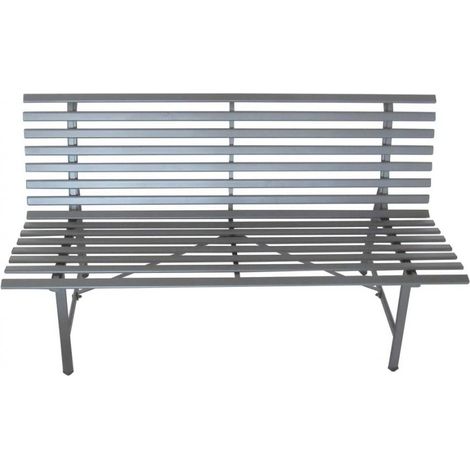 Abitare – Banc de jardin 3 places en métal laqué gris 129x64x80 cm – Structure robuste pour extérieur – Design accueillant et fonctionnel (1/2)