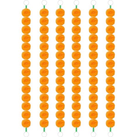 Guirlande de 6 œillets d'Inde de 150 cm pour mariage, intérieur et extérieur, salon, couloir - FFY (1/4)