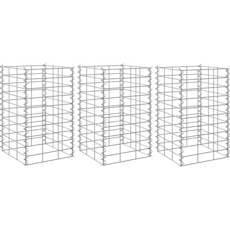 Maison Exclusive - Gabionen-Hochbeete 3 Stk. 30x30x50 cm Eisen (1/5)
