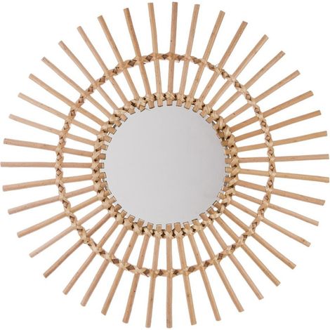 Atmosphera Créateur d'intérieur, SUN Wandspiegel in geflochtener Bindung, Ø 58 cm