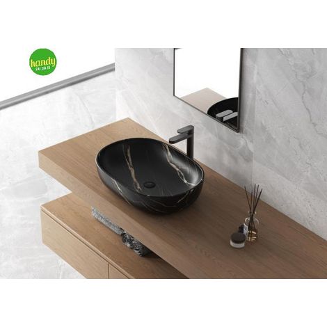 Lavabo d'appoggio Feridras 60x41cm Marmo Nero