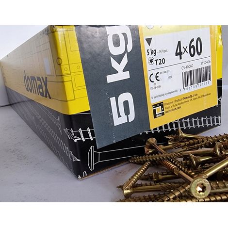 BOITE 5kg - 1665 VIS À TÊTE FRAISÉE 4 x 60, EMPREINTE TORX (1/2)