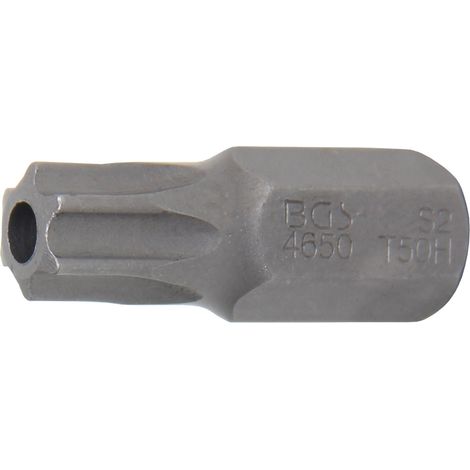 Inserto  lunghezza 30 mm  attacco esagono esterno 10 mm (3/8")  profilo a T (per Torx) con alesatura T50 (1/2)