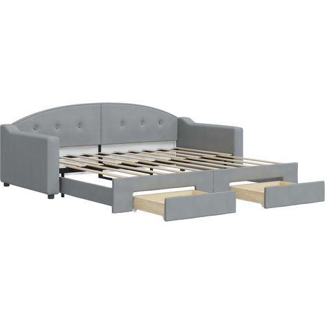 Maison Exclusive - Divano Letto Estraibile Cassetti Grigio Chiaro 90x190cm Tessuto