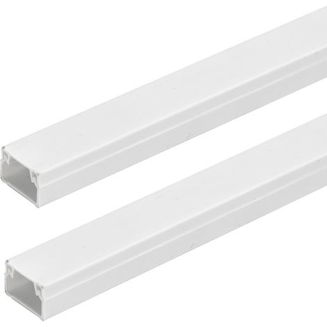 Canalina rigida passacavi 15x10mm 2 metri adesiva e avvitabile bianca Aigostar