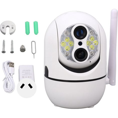 Caméra de surveillance extérieure sans fil 1080P HD étanche IP66 WiFi 2,4GHz, sécurité domestique, alimentation 100-240V avec prise AU (1/5)