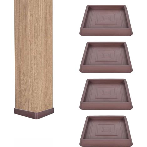 Patins Antidérapants pour Pieds de Meubles,4 Pièces Antidérapant en Caoutchouc,Chair Leg Floor Protector,pour Protéger Les Carreaux,Protection Pied de Chaise,Les Sols en Bois (Carrée) (1/5)