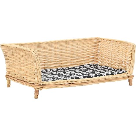 vidaXL Panier pour chiens avec coussin 90x54x35 cm Saule naturel (1/5)