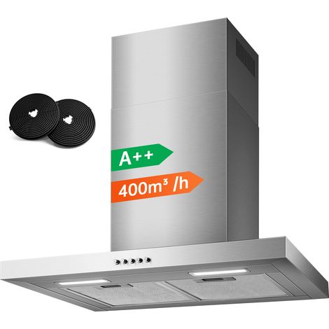 Hotte Aspirante 60cm Murale, 450 m³/h Hotte Design T, A++, Inox,Évacuation & Évacuation (1/5)