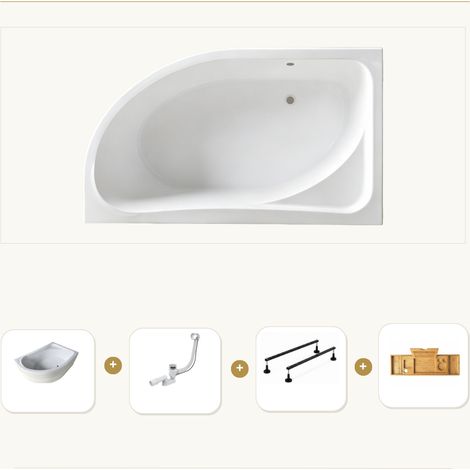 Baignoire CALMA 140x90 droite tablier + plateau (1/5)